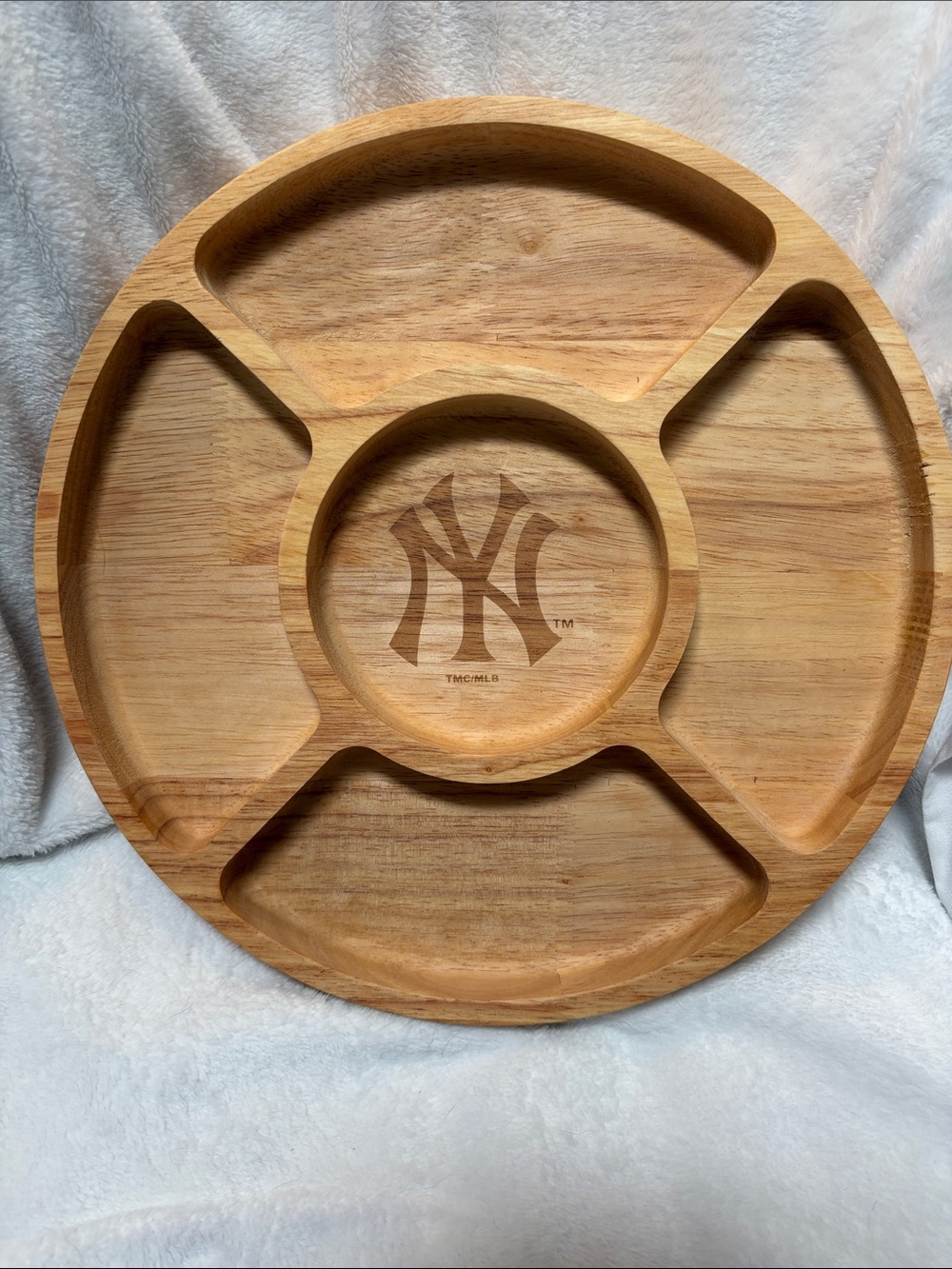 New York Yankees Wooden Serving Tray - Natural Wood